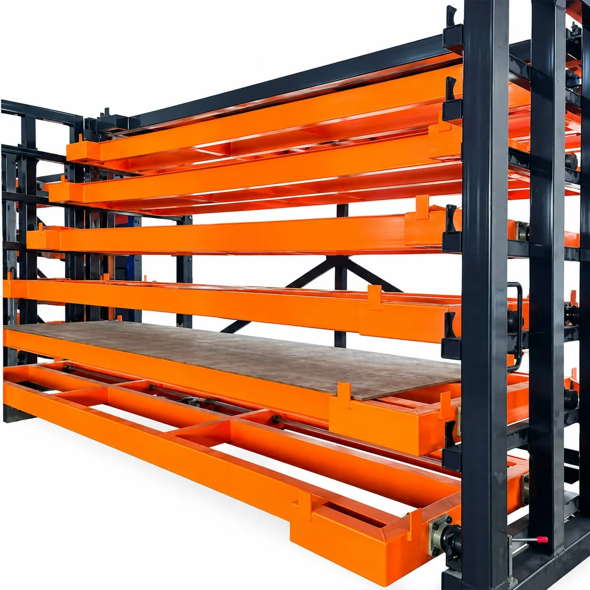 Roll out sheet rack with pull-out drawer levels